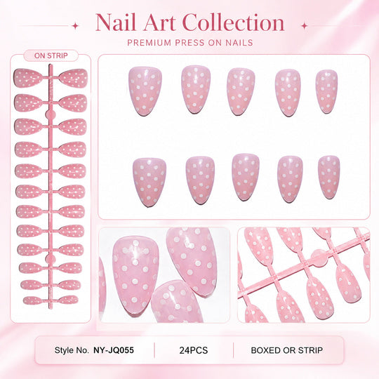 Faux Ongles à Pois pour Femme Style Moderne 0