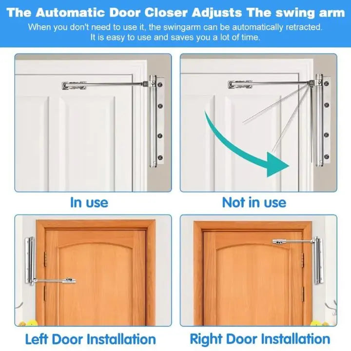 Ferme-porte Automatique en Acier Inoxydable Silencieux 3