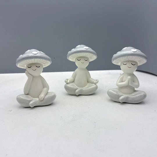 Figurine Décorative Champignon Méditant Style Zen 0