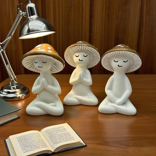 Figurine Décorative Champignon Méditant Style Zen 1
