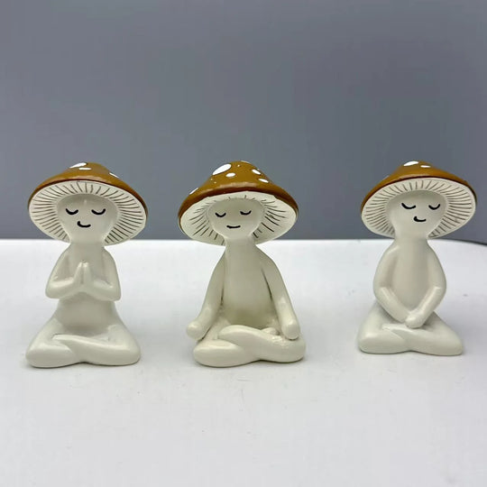 Figurine Décorative Champignon Méditant Style Zen 2