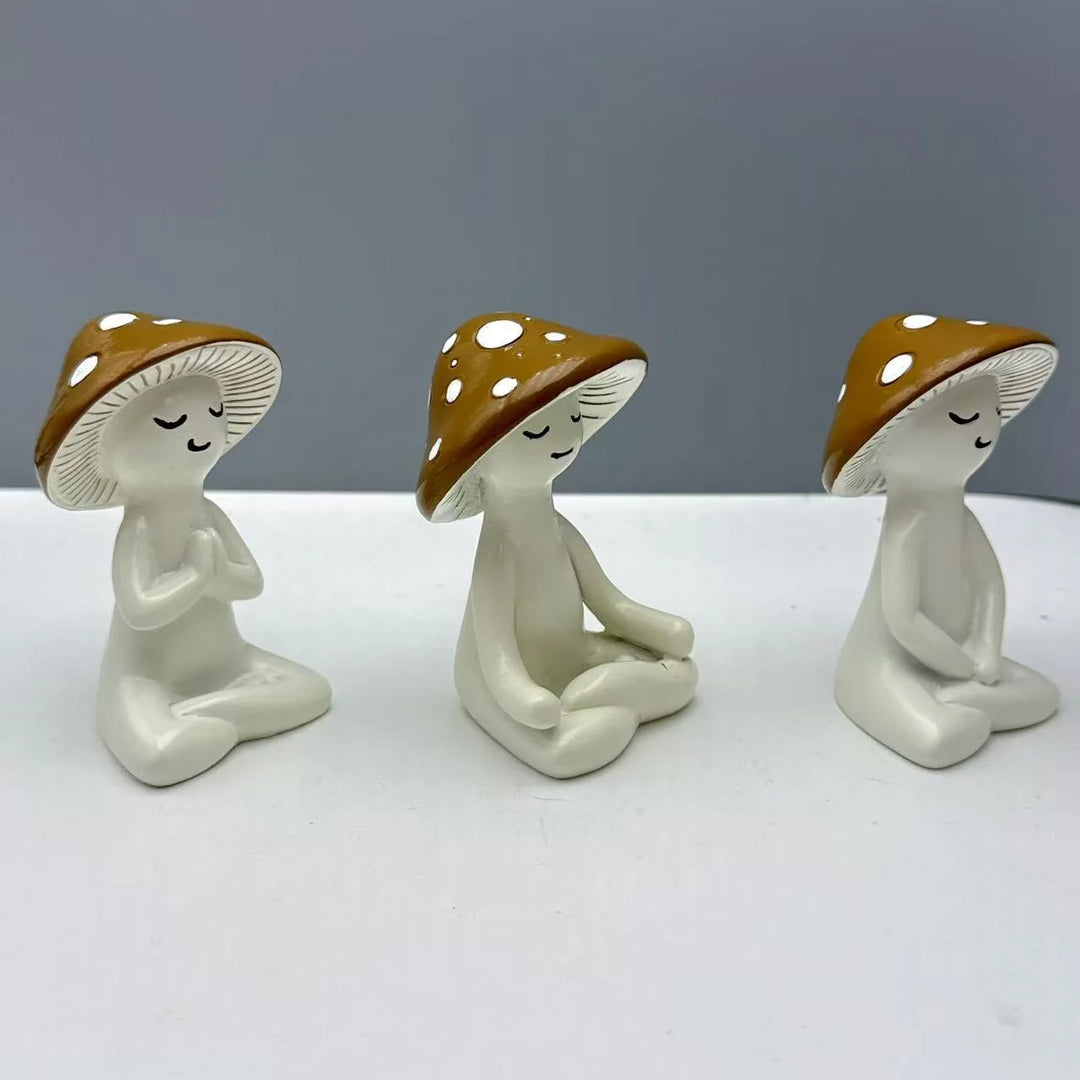 Figurine Décorative Champignon Méditant Style Zen 4