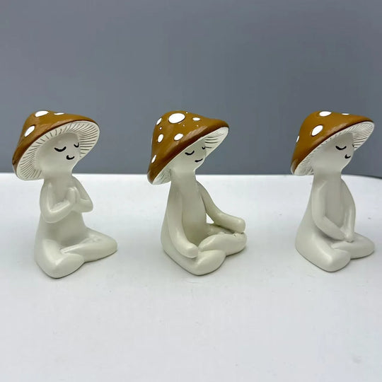 Figurine Décorative Champignon Méditant Style Zen 4
