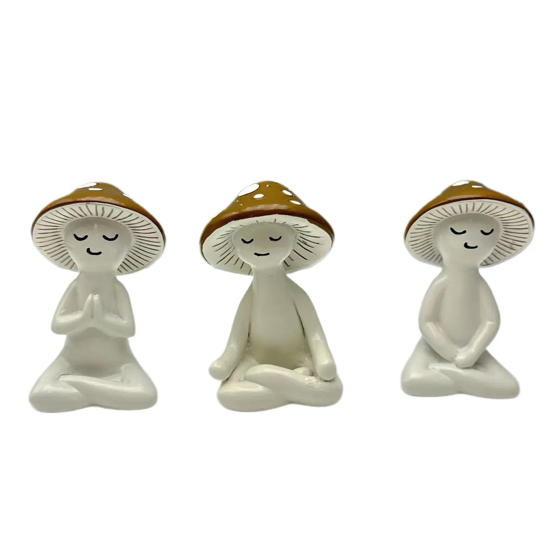 Figurine Décorative Champignon Méditant Style Zen 5