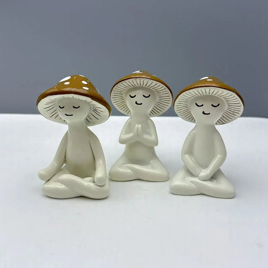Figurine Décorative Champignon Méditant Style Zen 6