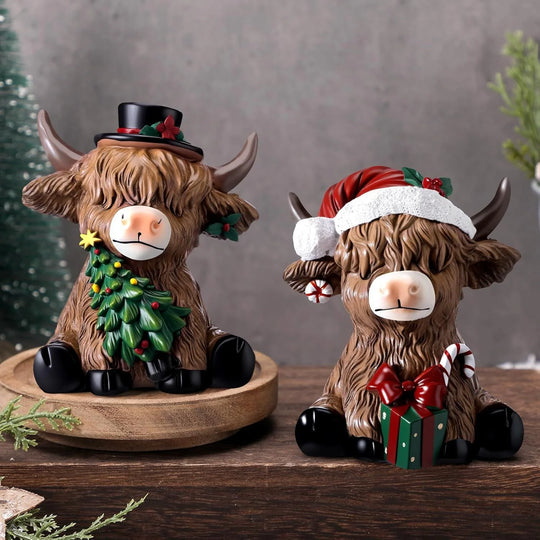 Figurine Décorative Vache des Highlands Style Rustique 1