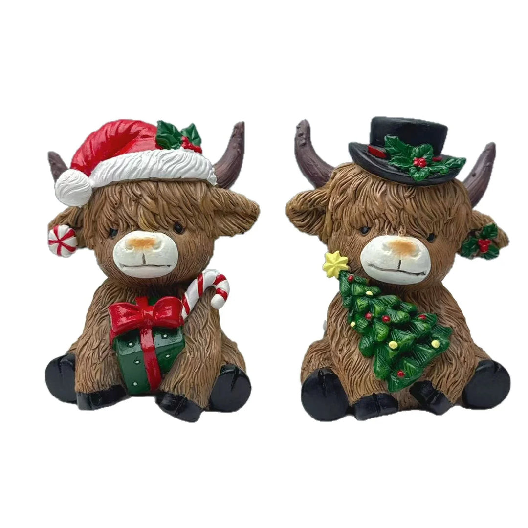 Figurine Décorative Vache des Highlands Style Rustique 5