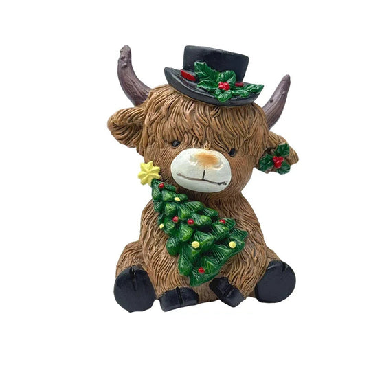 Figurine Décorative Vache des Highlands Style Rustique 8