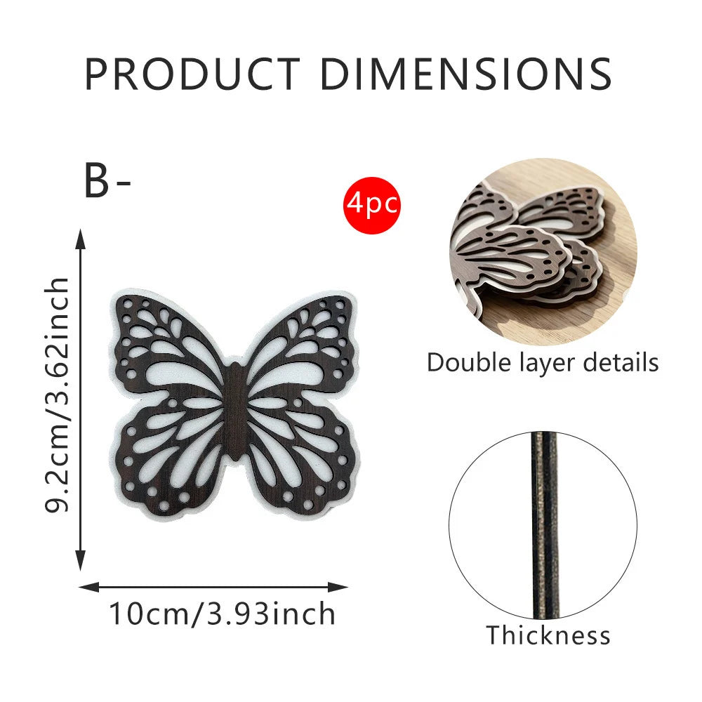 Figurine Papillon Décorative en Bois Design Naturel 8