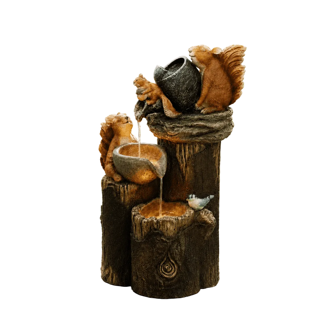 Figurine de Jardin Canard et Écureuil 0