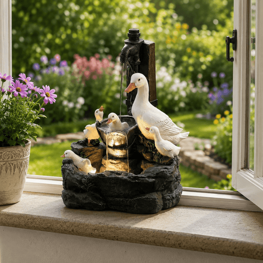 Figurine de Jardin Canard et Écureuil 1
