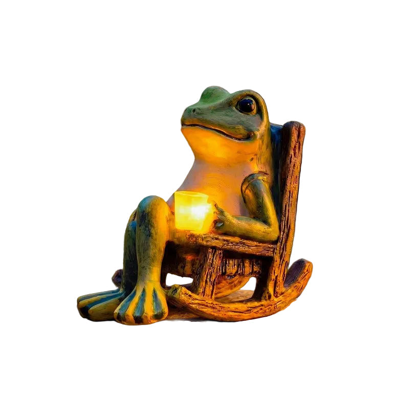 Figurine de Jardin Lumineuse Grenouille Solaire 0
