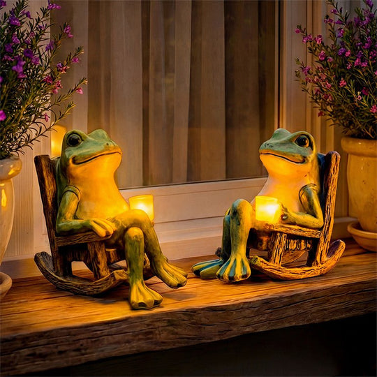 Figurine de Jardin Lumineuse Grenouille Solaire 3