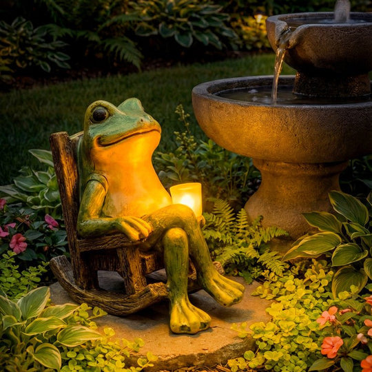 Figurine de Jardin Lumineuse Grenouille Solaire 4