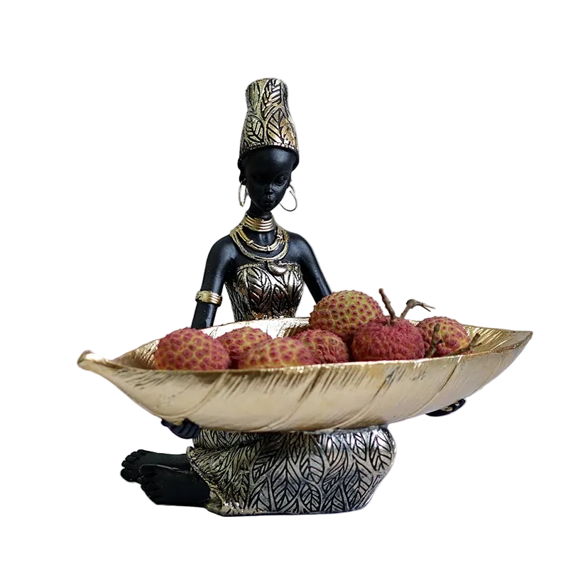 Figurine de Rangement Femme Africaine Exotique Design Artistique 0