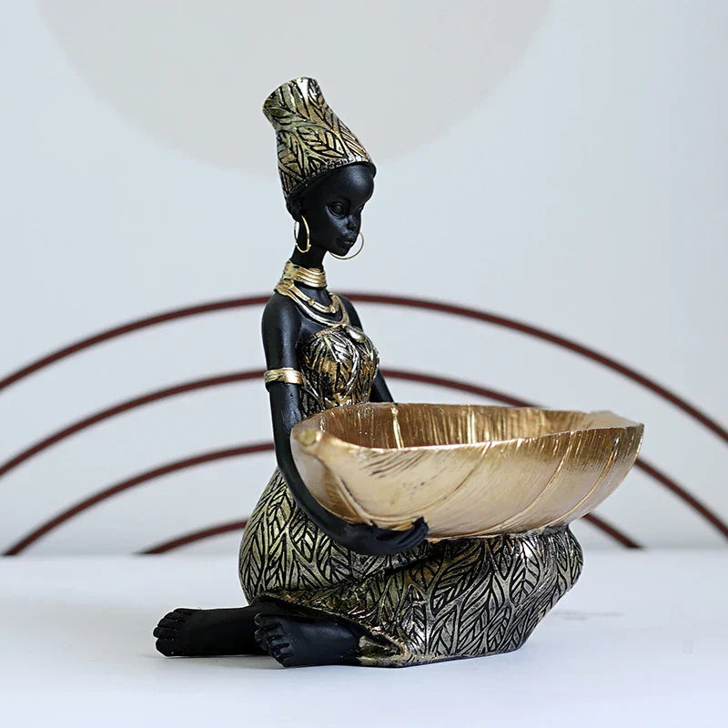 Figurine de Rangement Femme Africaine Exotique Design Artistique 3