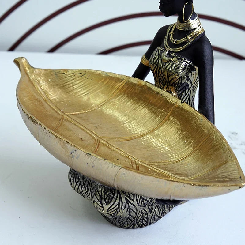 Figurine de Rangement Femme Africaine Exotique Design Artistique 4
