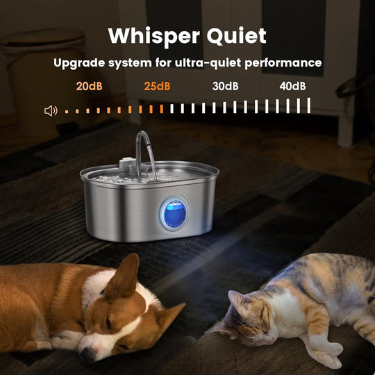 Fontaine à Eau pour Animaux 3,2L avec Filtration Double Action et Pompe Silencieuse 3