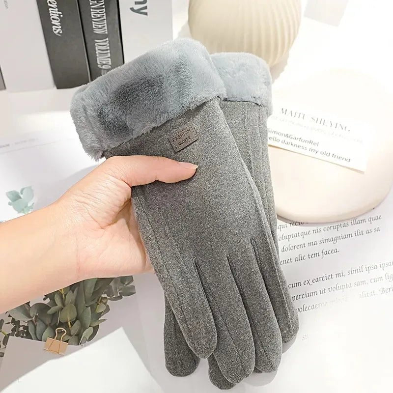 Gants Tactiles Pour Femmes en Daim Épais 8