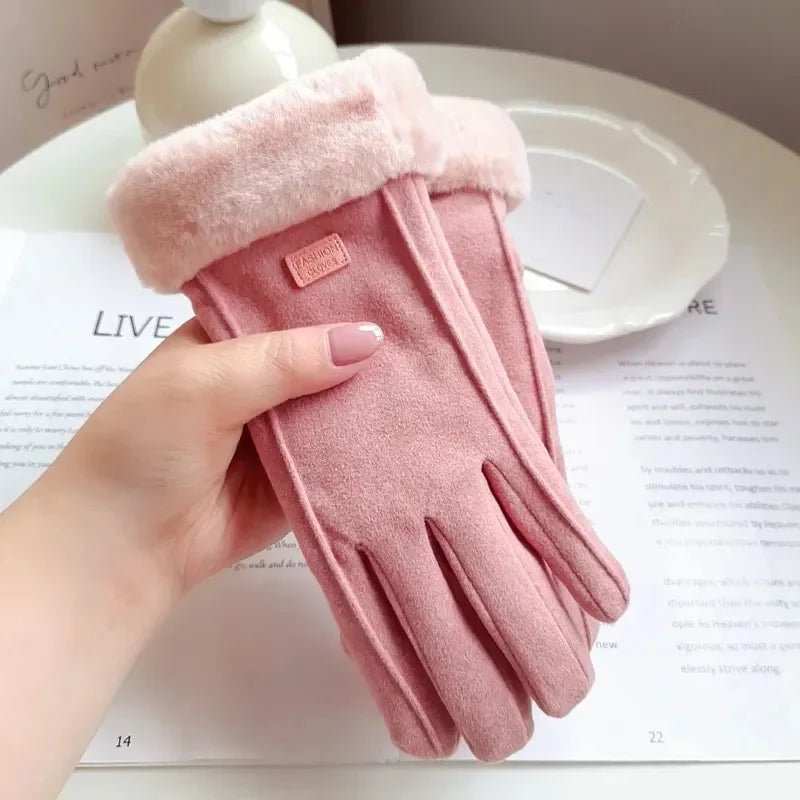 Gants Tactiles Pour Femmes en Daim Épais 9
