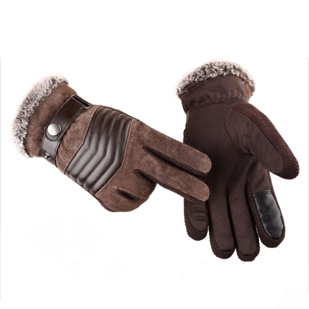 Gants d'Hiver pour Hommes en Cuir avec Écran Tactile 1