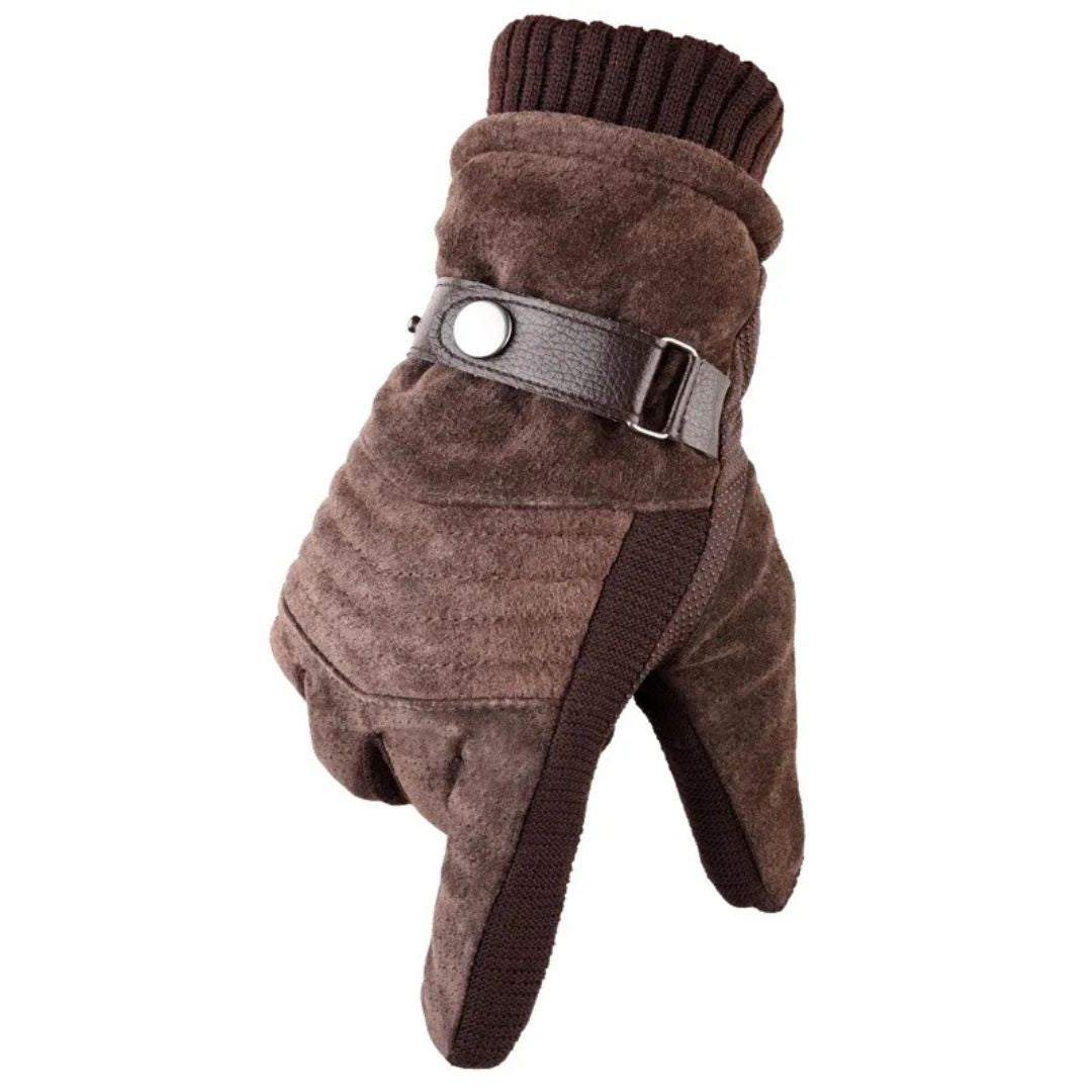 Gants d'Hiver pour Hommes en Cuir avec Écran Tactile 5