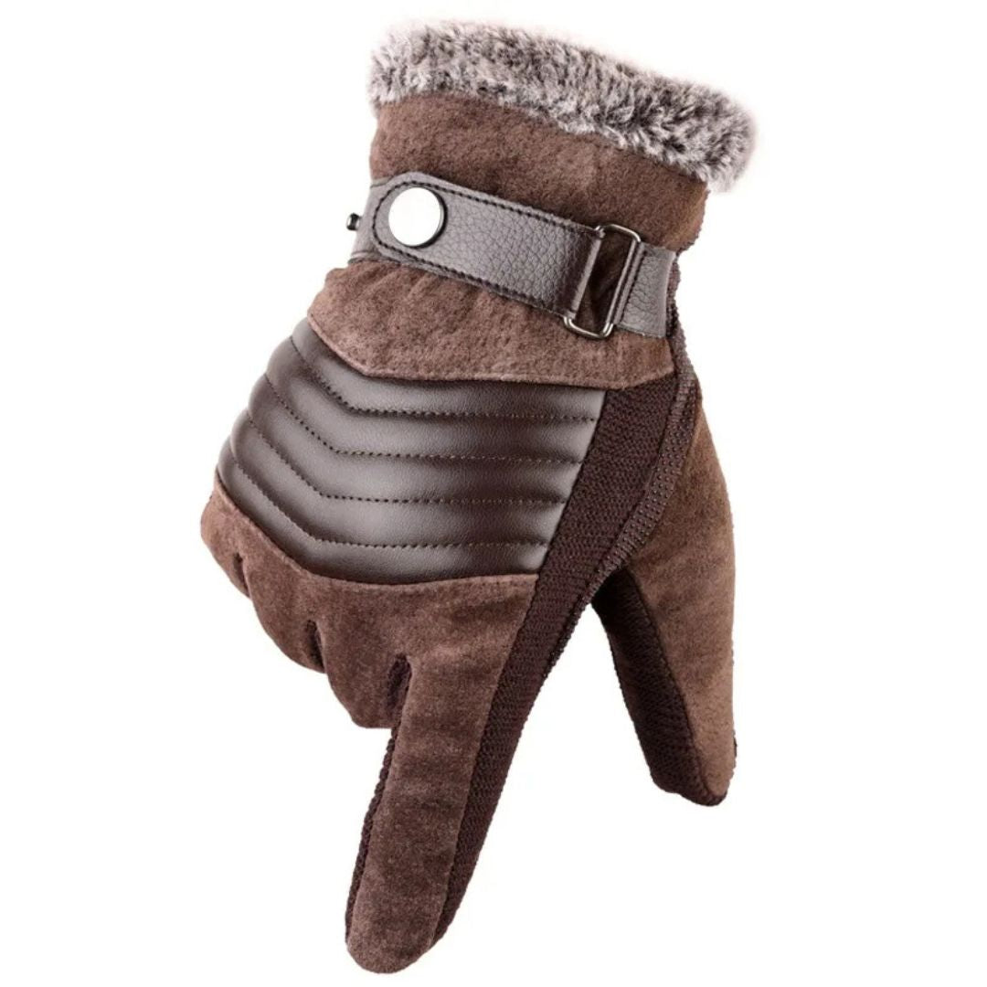 Gants d'Hiver pour Hommes en Cuir avec Écran Tactile 7