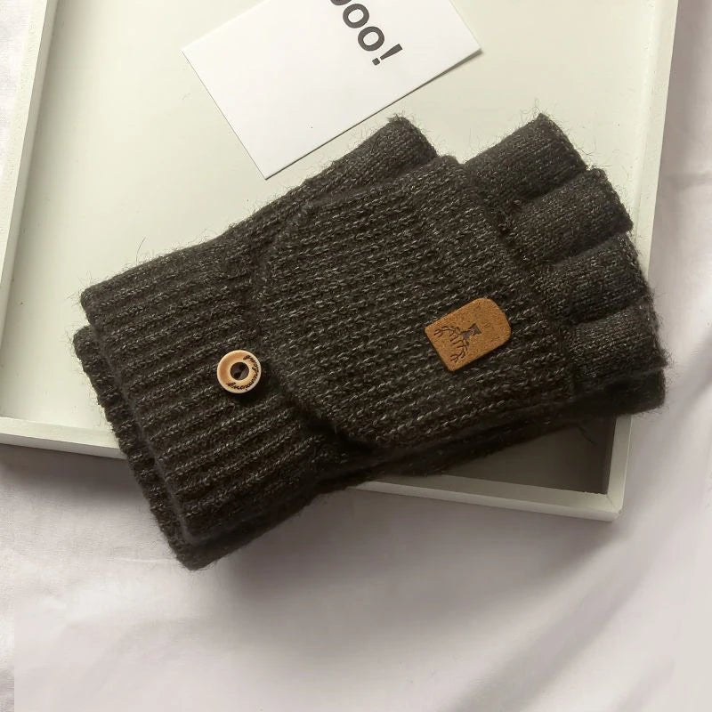 Gants d'hiver mi-doigts unisexe avec fonction écran tactile 3