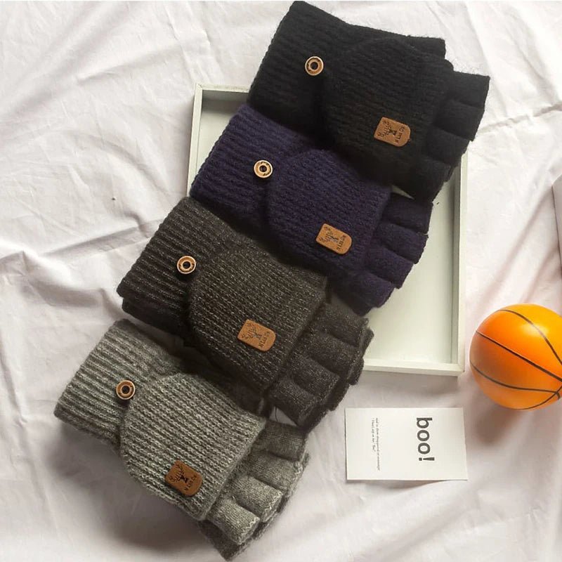 Gants d'hiver mi-doigts unisexe avec fonction écran tactile 4