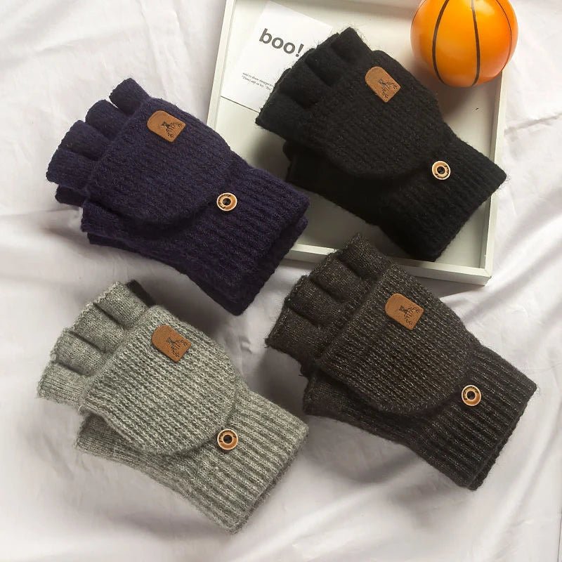 Gants d'hiver mi-doigts unisexe avec fonction écran tactile 5