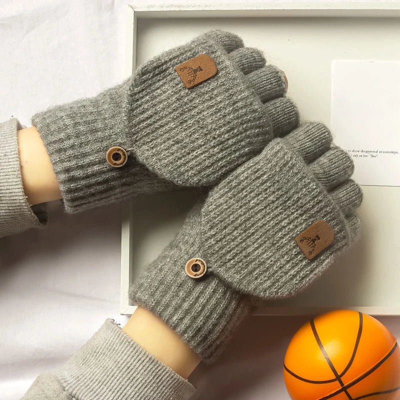 Gants d'hiver mi-doigts unisexe avec fonction écran tactile 7