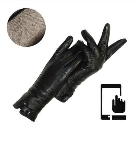 Gants d'hiver pour femmes en cuir vintage 1