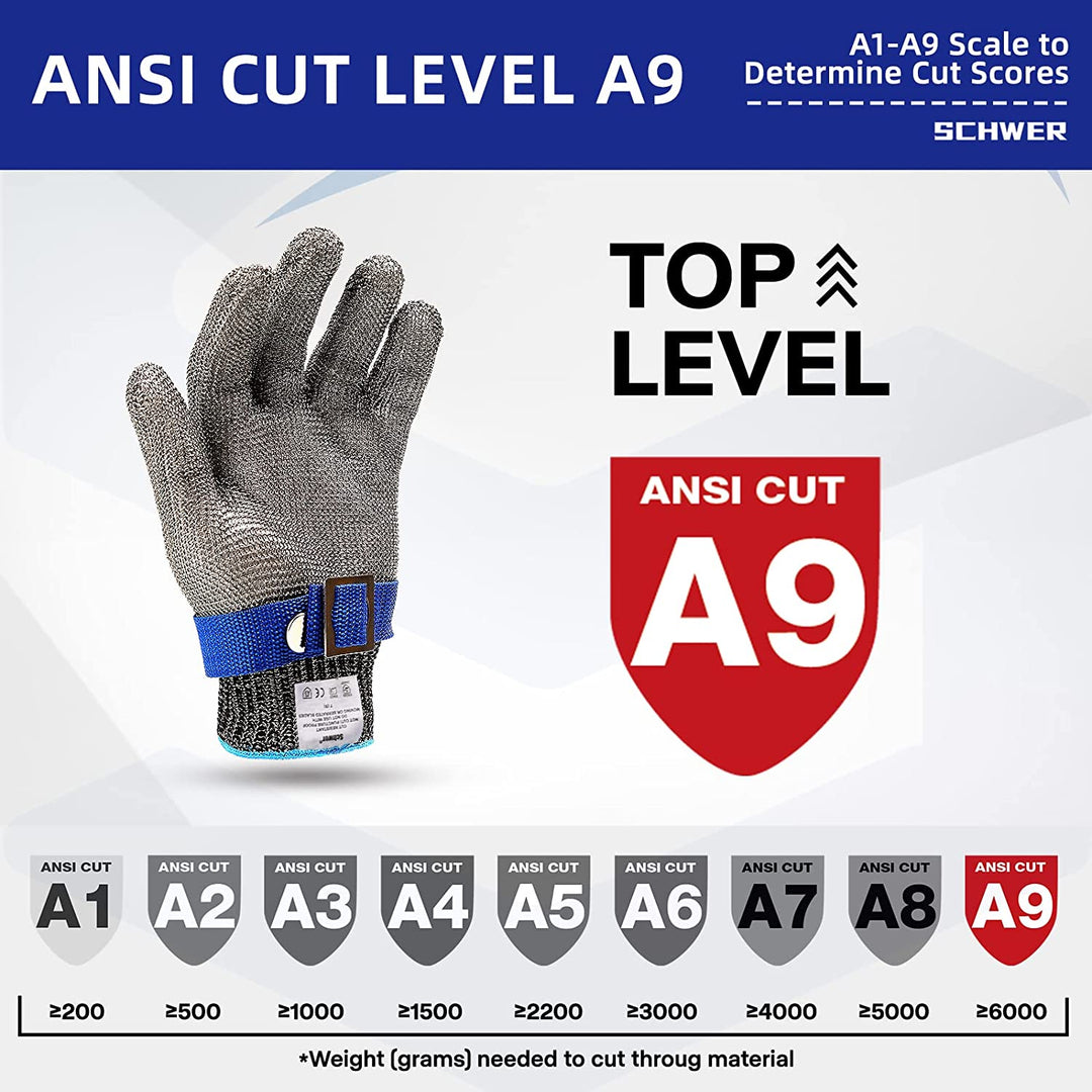 Gants de Protection Anti-Coupure pour Travailleurs et Chefs Ajustables 8