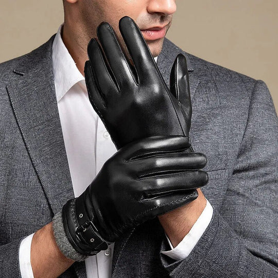 Gants en Cuir pour Hommes avec Doublure en Cachemire 3