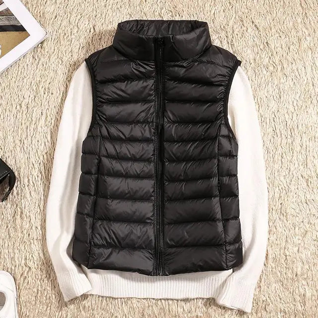 Gilet Doudoune Femme Ultraléger Ajusté Sans Manche 1