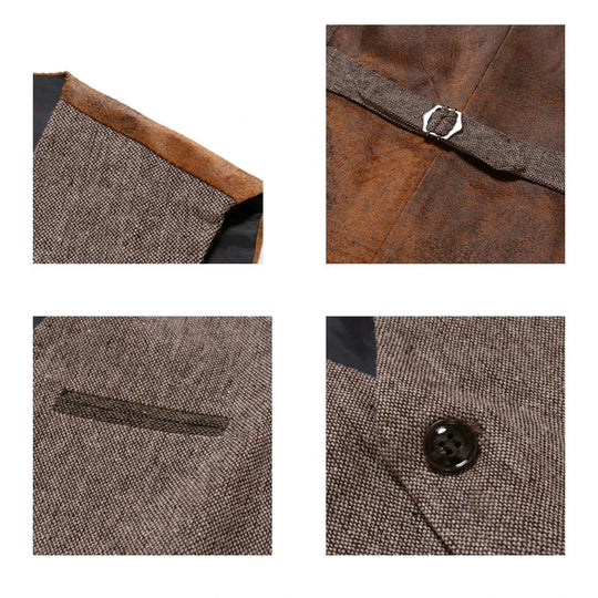 Gilet Réversible Vintage pour Hommes à Col en V 3