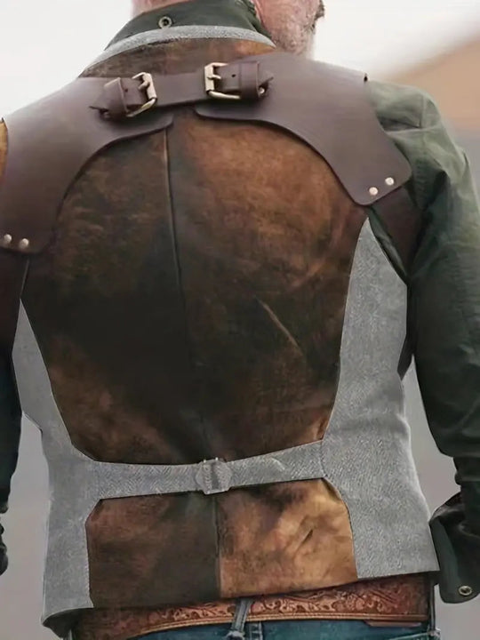 Gilet Réversible Vintage pour Hommes à Col en V 4