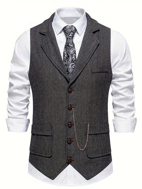 Gilet Sans Manche Homme Classique Motif Chevron 2