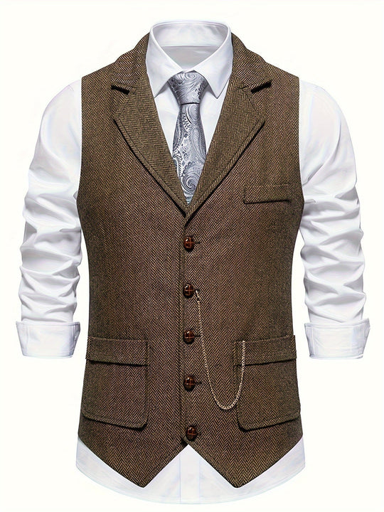 Gilet Sans Manche Homme Classique Motif Chevron 3