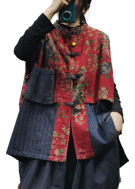 Gilet Vintage à Col Montant pour Femme 0