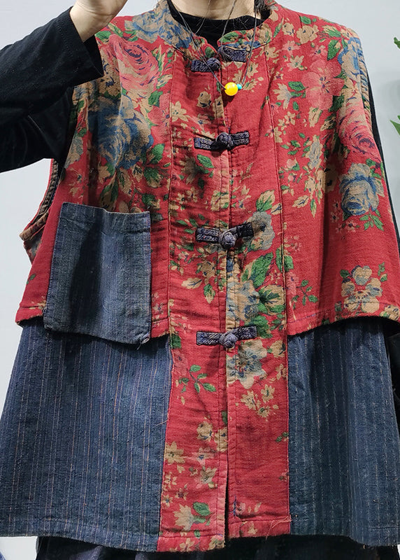 Gilet Vintage à Col Montant pour Femme 2