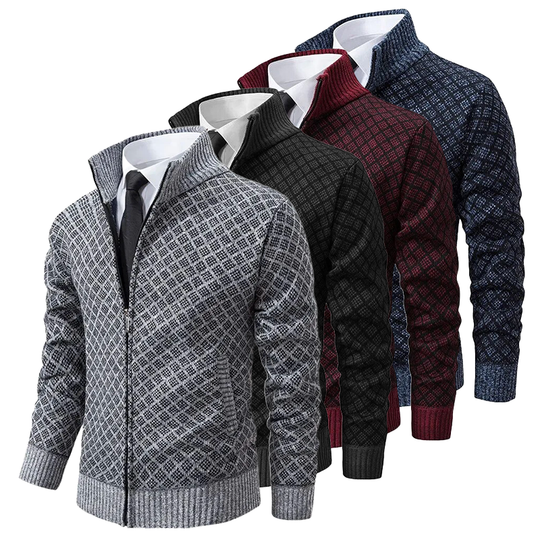 Gilet cardigan homme Jacquard doux et confortable 4