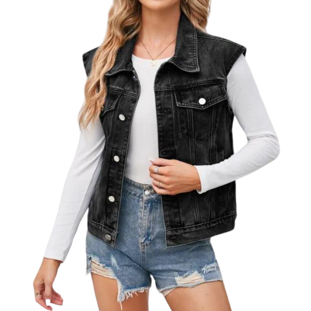 Gilet en Denim Classique pour Femmes 0