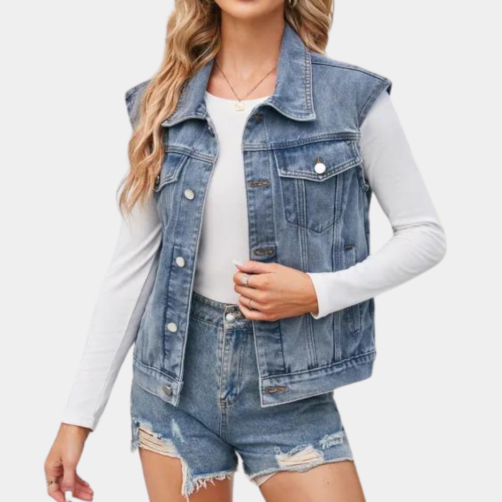 Gilet en Denim Classique pour Femmes 1