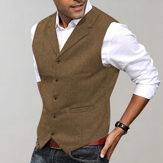 Gilet pour hommes à simple boutonnage moderne 1