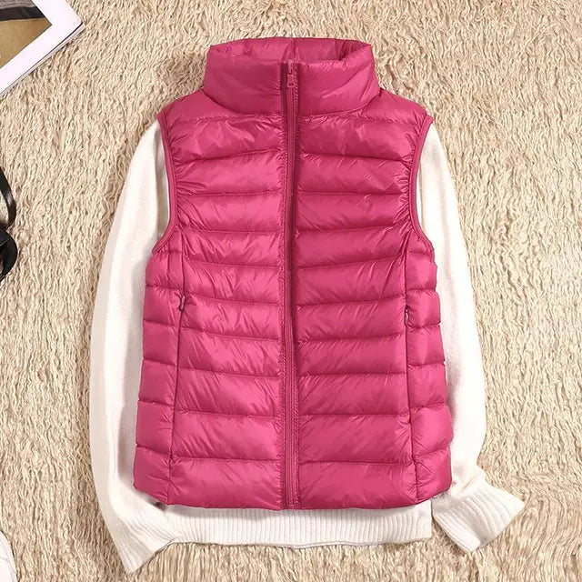 Gilet sans manches en duvet ultra léger pour femmes 10