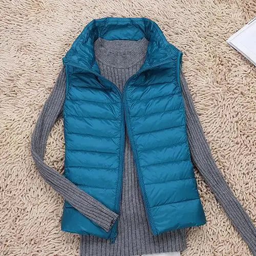 Gilet sans manches en duvet ultra léger pour femmes 2