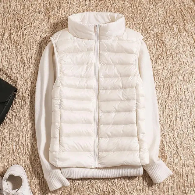 Gilet sans manches en duvet ultra léger pour femmes 8