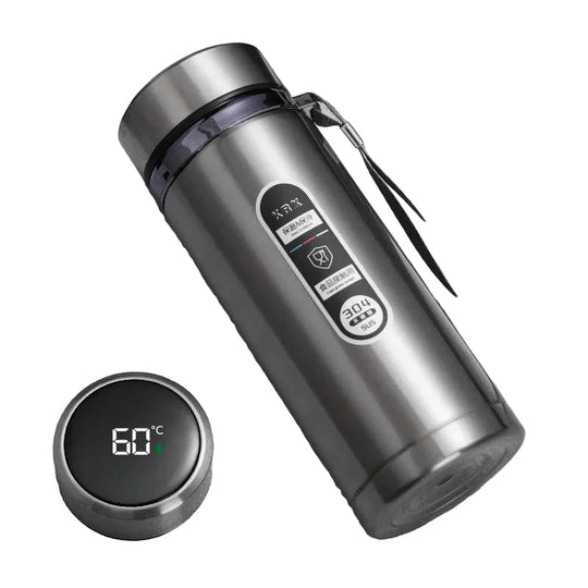 Gourde Isotherme 1L avec Affichage de Température LED, Pratique pour Activités de Plein Air 0