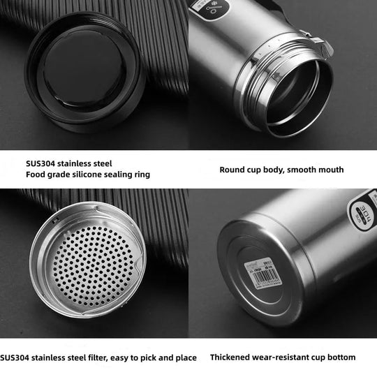 Gourde Isotherme 1L avec Affichage de Température LED, Pratique pour Activités de Plein Air 4